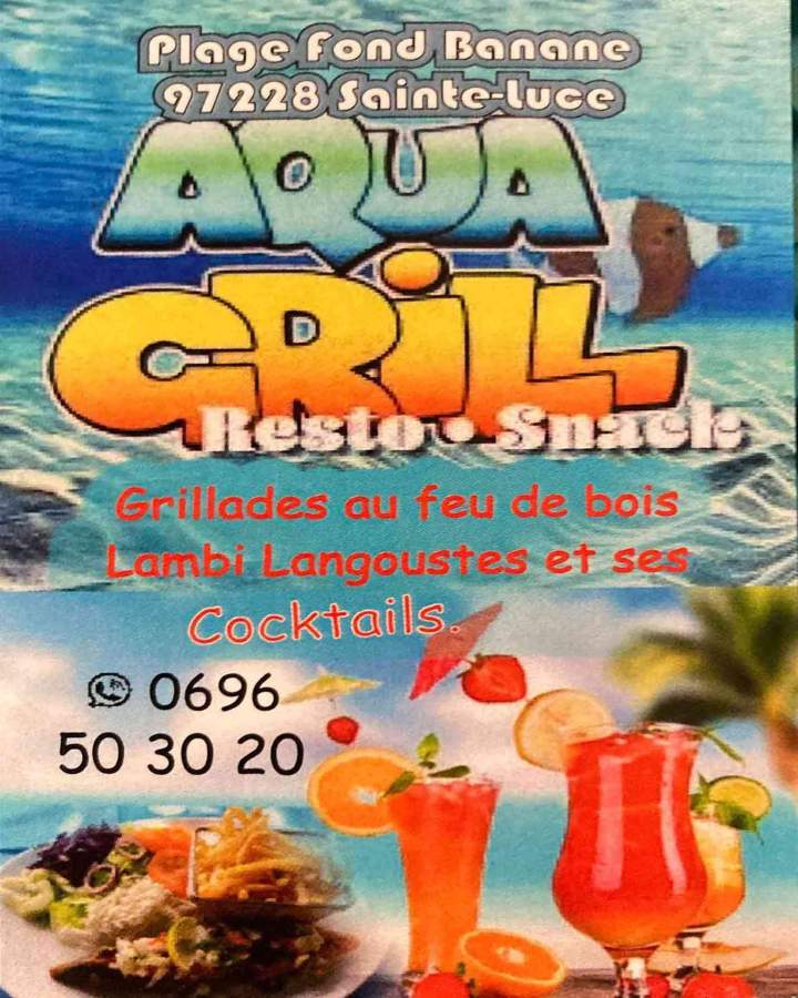 Menu restaurant Aqua Grill Martinique